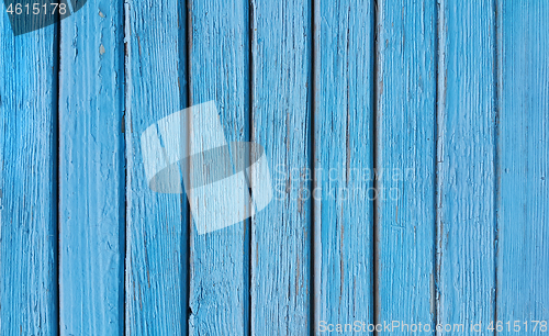 Image of Texture of old wooden blue fence