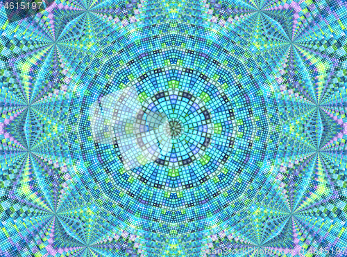 Image of Bright background with concentric mosaic pattern