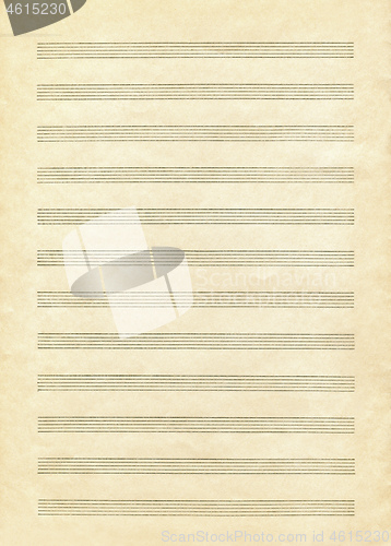 Image of Vintage blank paper sheet for musical notes 