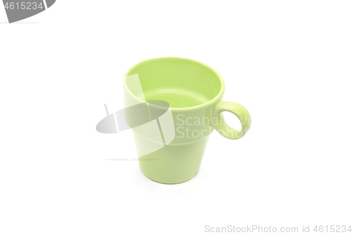 Image of Bright green cup on white background