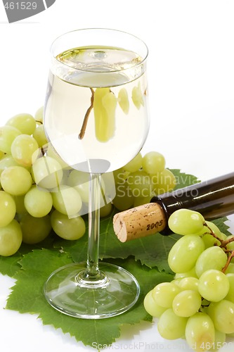 Image of White Wine with Grapes