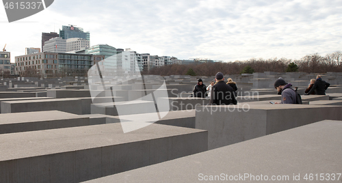 Image of Berlin, Germany on 30.12.2019. Modern Holocaust monument in the 