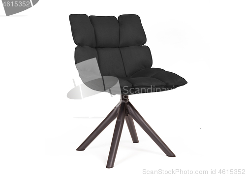 Image of Modern chair made from suede and metal - Black