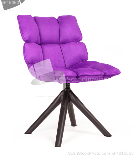 Image of Modern chair made from suede and metal - Purple