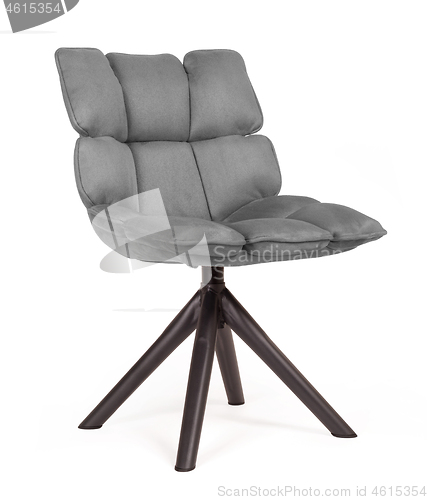 Image of Modern chair made from suede and metal - Grey