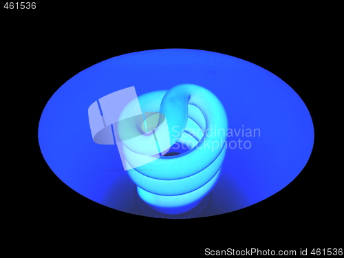 Image of Cool blue light bulb.
