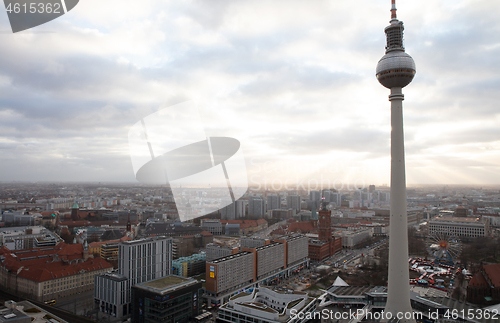 Image of Berlin, Germany on 31.12.2019. The famous Fernsehturm television