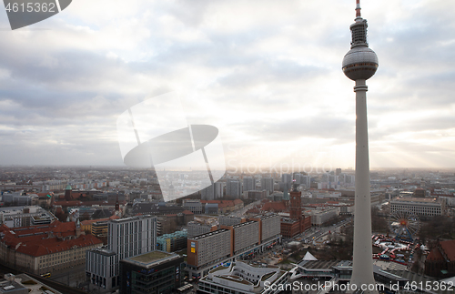 Image of Berlin, Germany on 31.12.2019. The famous Fernsehturm television