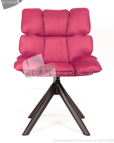 Image of Modern chair made from suede and metal - Pink