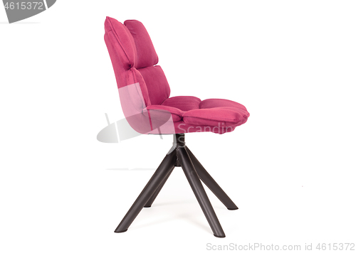 Image of Modern chair made from suede and metal - Pink