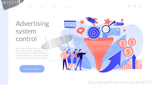 Image of Marketing funnel concept landing page.