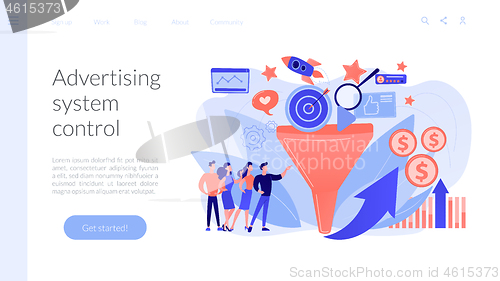 Image of Marketing funnel concept landing page.