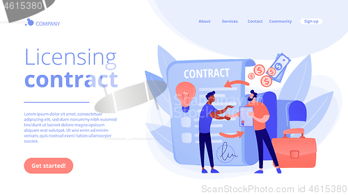 Image of Licensing contract concept landing page