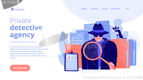 Image of Private investigation concept landing page