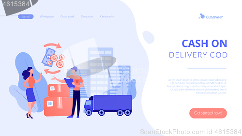 Image of Cash on delivery COD concept landing page