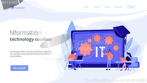 Image of Information technology courses concept landing page