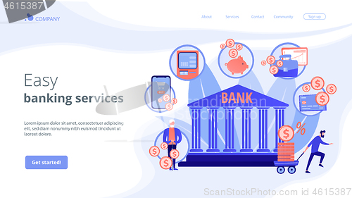 Image of Banking operations concept landing page