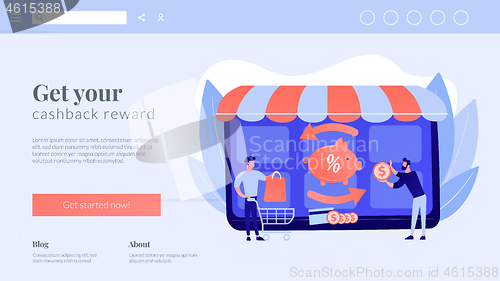 Image of Cashback service concept landing page