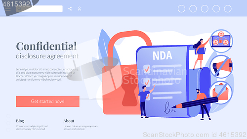 Image of Nondisclosure agreement concept landing page