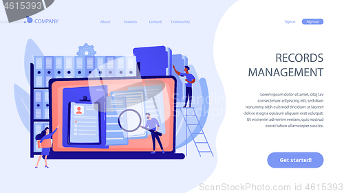 Image of Records management concept landing page