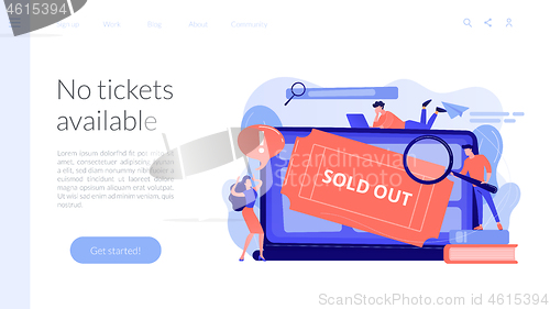 Image of Sold-out event concept landing page.