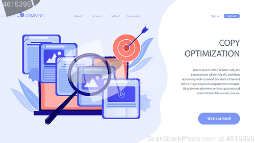 Image of Copy optimization concept landing page