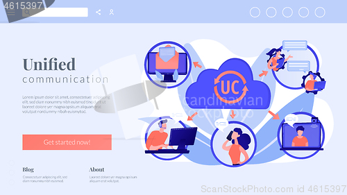 Image of Unified communication concept landing page