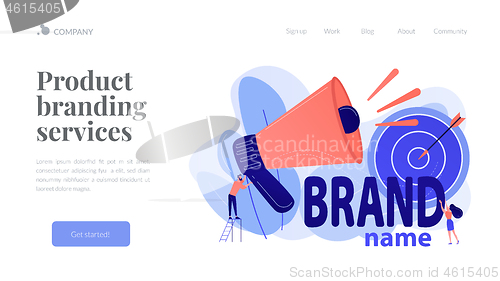 Image of Brand name concept landing page.