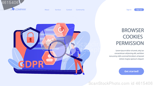 Image of General data protection regulation concept landing page.