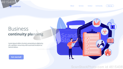 Image of Business continuity and disaster recovery concept landing page