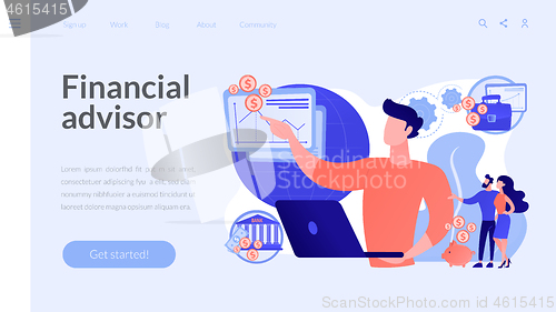 Image of Financial adviser concept landing page