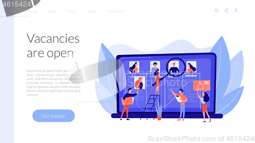 Image of Wanted employees concept landing page