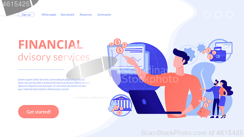 Image of Financial adviser concept landing page