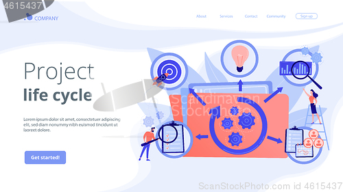 Image of Project life cycle concept landing page