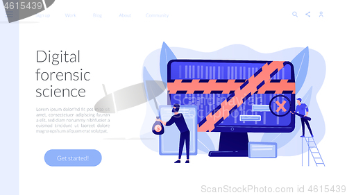 Image of Computer forensics concept landing page