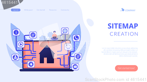 Image of Sitemap creation concept landing page