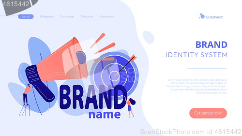 Image of Brand name concept landing page.