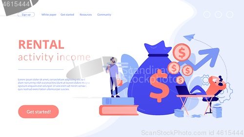 Image of Passive income concept landing page.