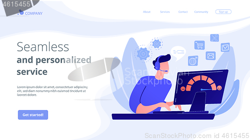 Image of Customer care concept landing page