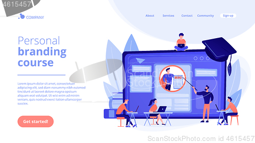 Image of Personal branding course concept landing page