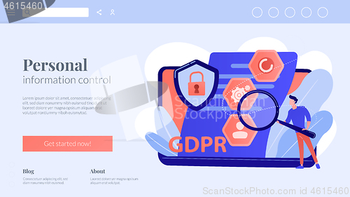 Image of General data protection regulation concept landing page.