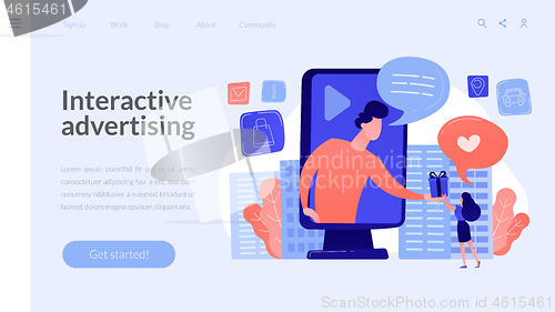 Image of Interactive advertising concept landing page.