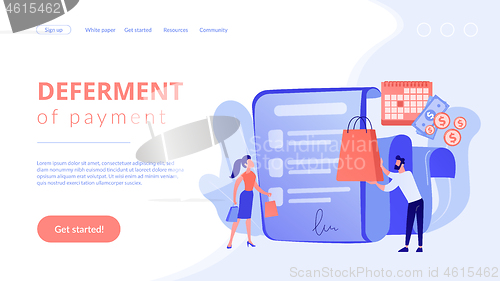 Image of Deferment of payment concept landing page