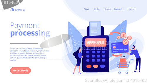 Image of Payment processing concept landing page