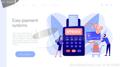 Image of Payment processing concept landing page