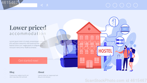 Image of Hostel services concept landing page