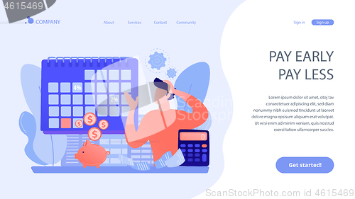 Image of Early payment discount concept landing page