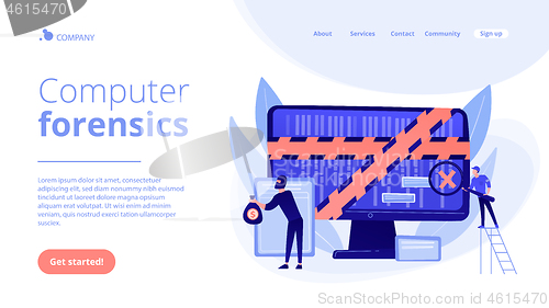 Image of Computer forensics concept landing page