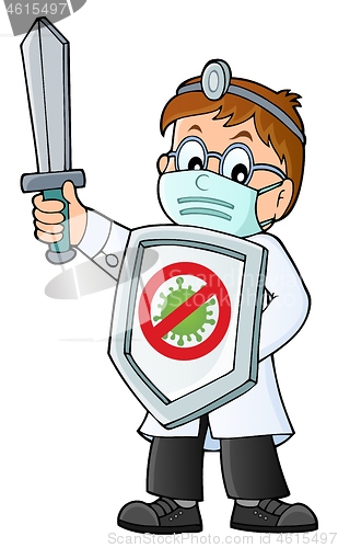 Image of Doctor fighting virus theme image 1