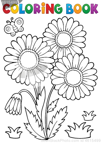 Image of Coloring book daisy flower image 2